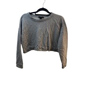Forever 21 Gray Relaxed Crop Sweatshirt